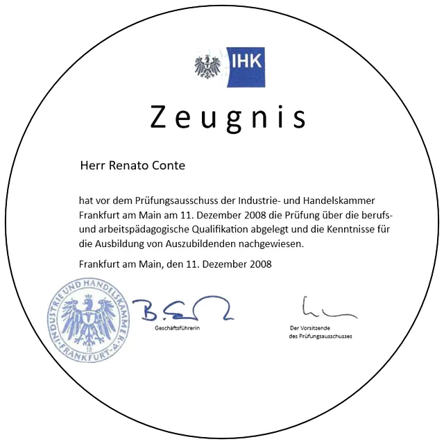Zeugnis Zertfizierter Trainer